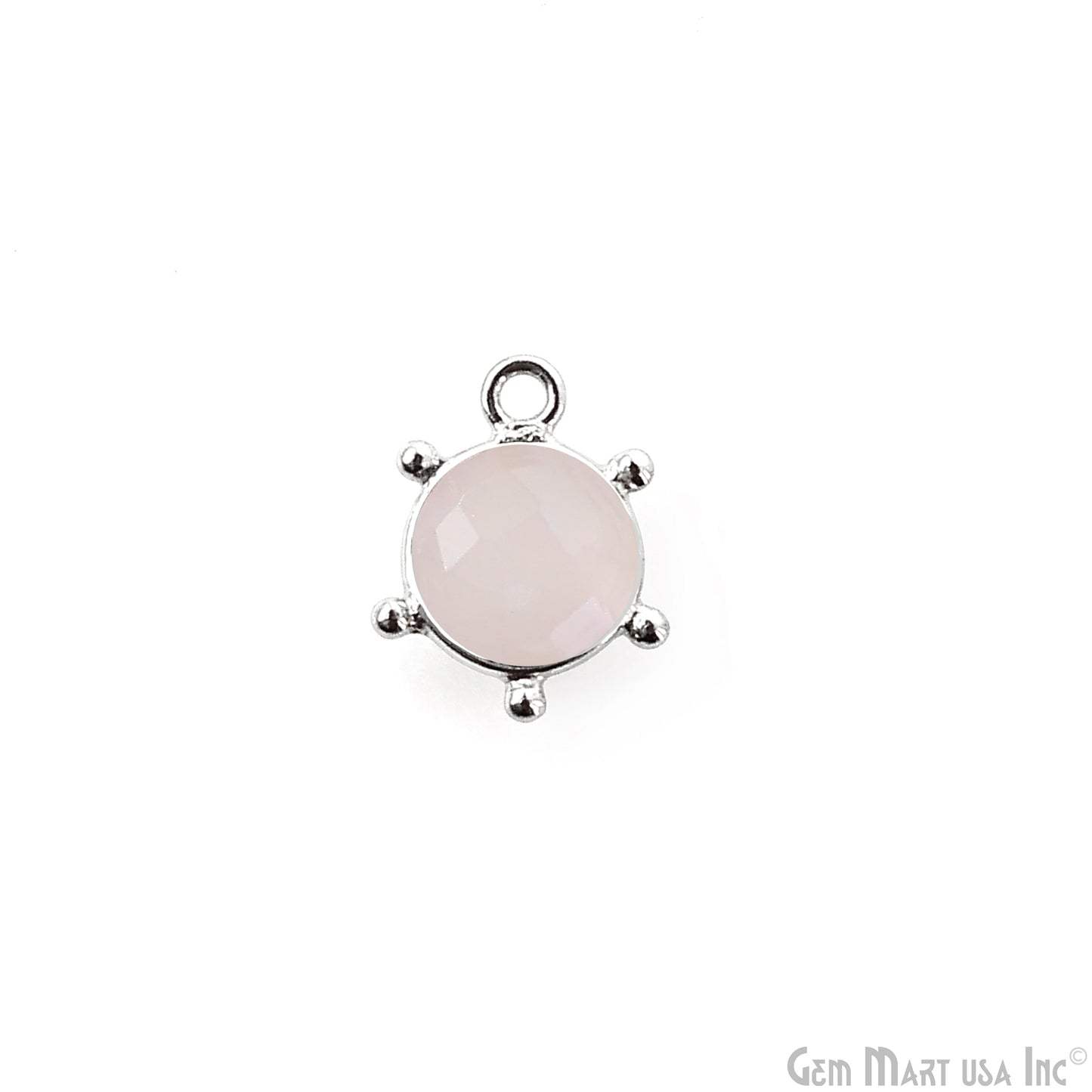Round 13x11mm Design Bezel Single Plated Single Bail Gemstone Connector