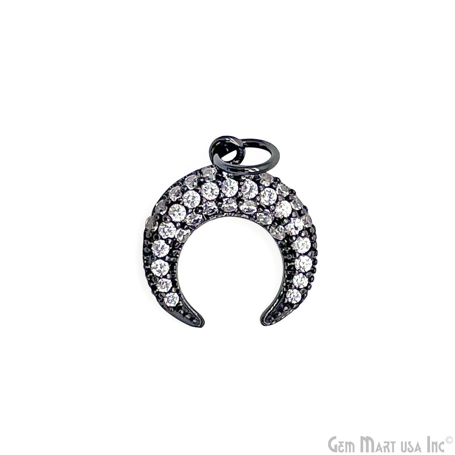 DIY Horn Shape 13mm Cubic Zircon Single Bail Necklace Pendant Jewelry GemMartUSA