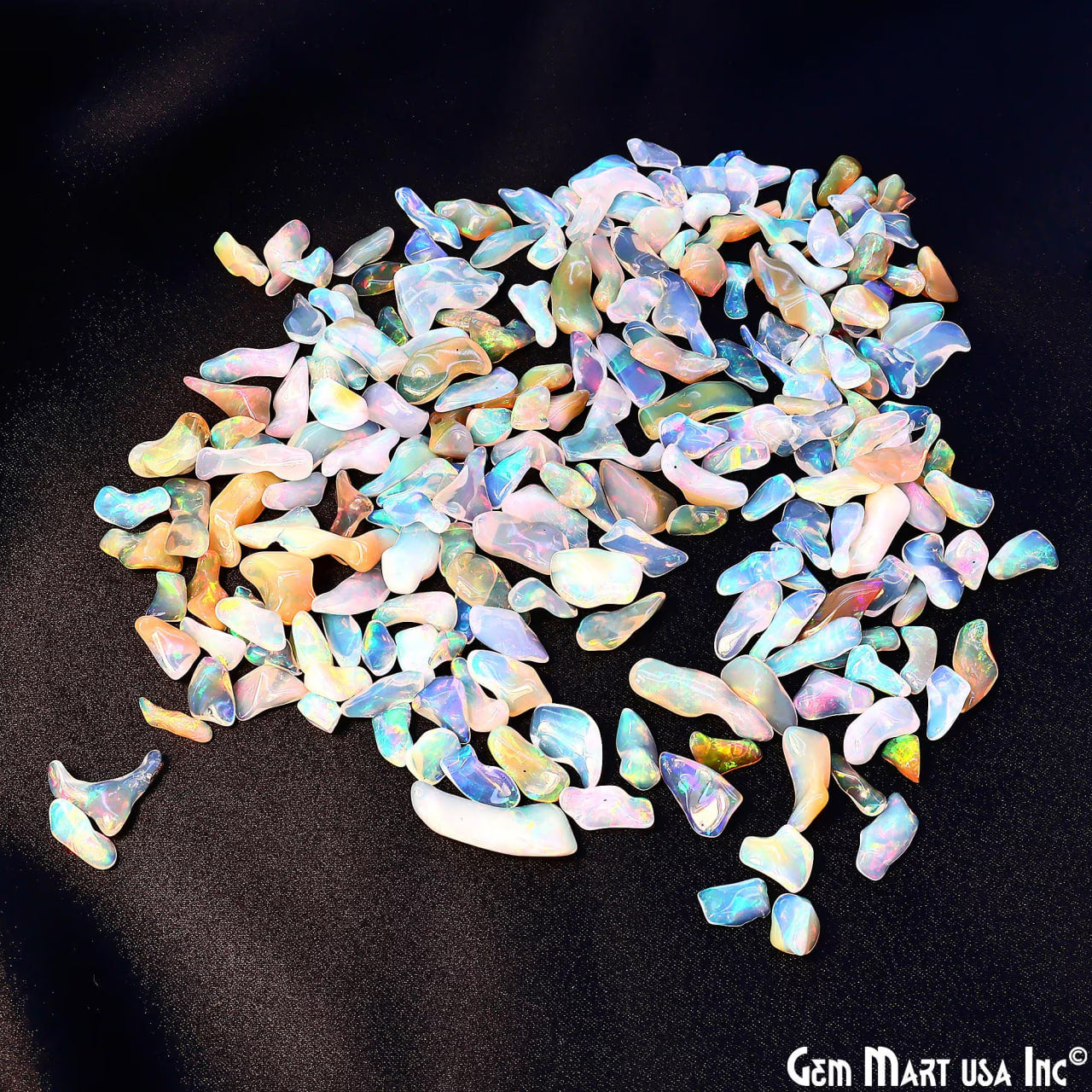 Ethiopian Opal Wholesale Gemstones, 100% Natural Precious Gems, White Tumbled Loose Gems, 5-15mm, Freeform, 10 Carats