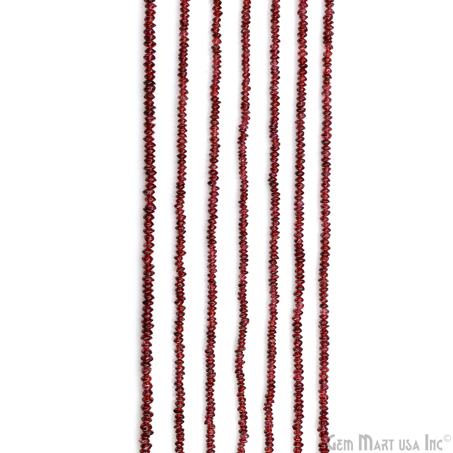 Garnet Faceted Round Drilled Beads 3-4mm Waist Beads, Rondelle Bead Strand 14 Inch