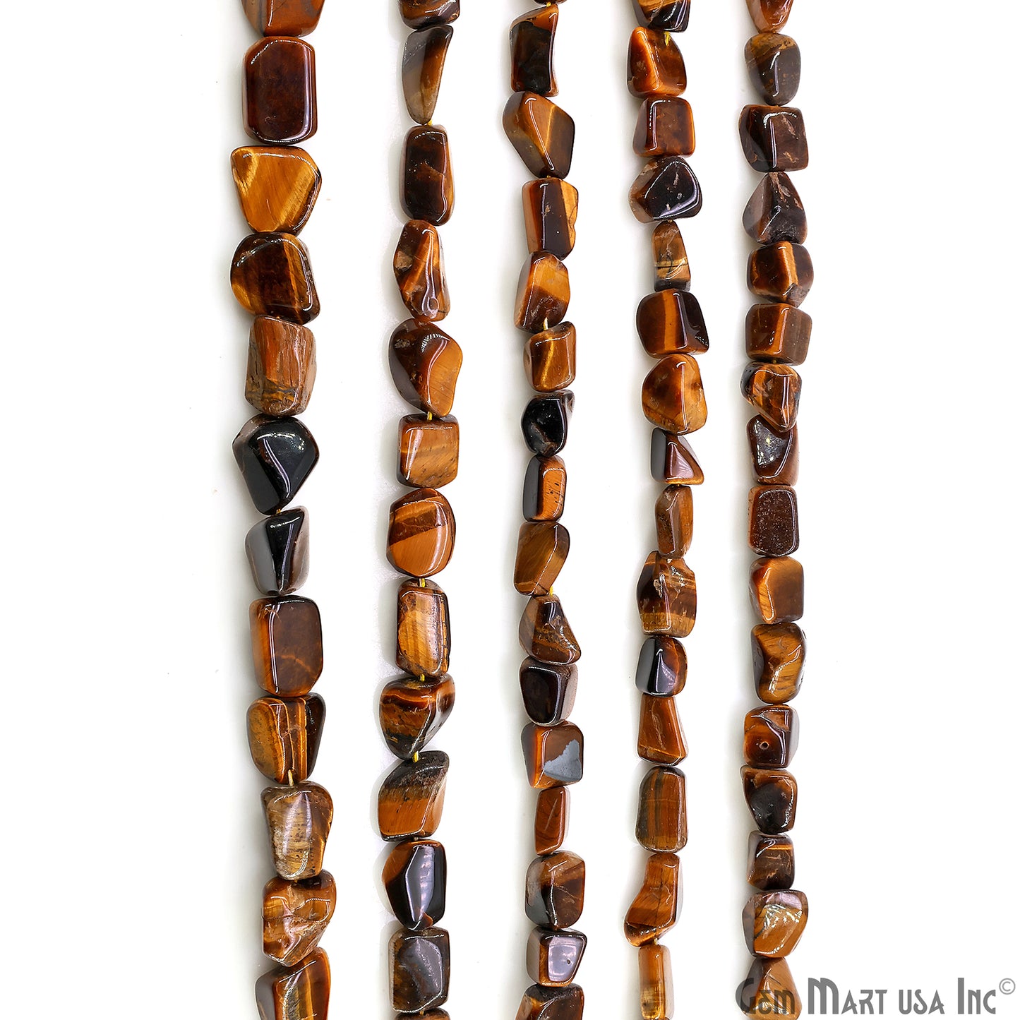 Tiger Eye Tumble Beads Free Form Drilled Beads 7-10X13-18mm Waist Beads, Rondelle Bead Strand 14 Inch