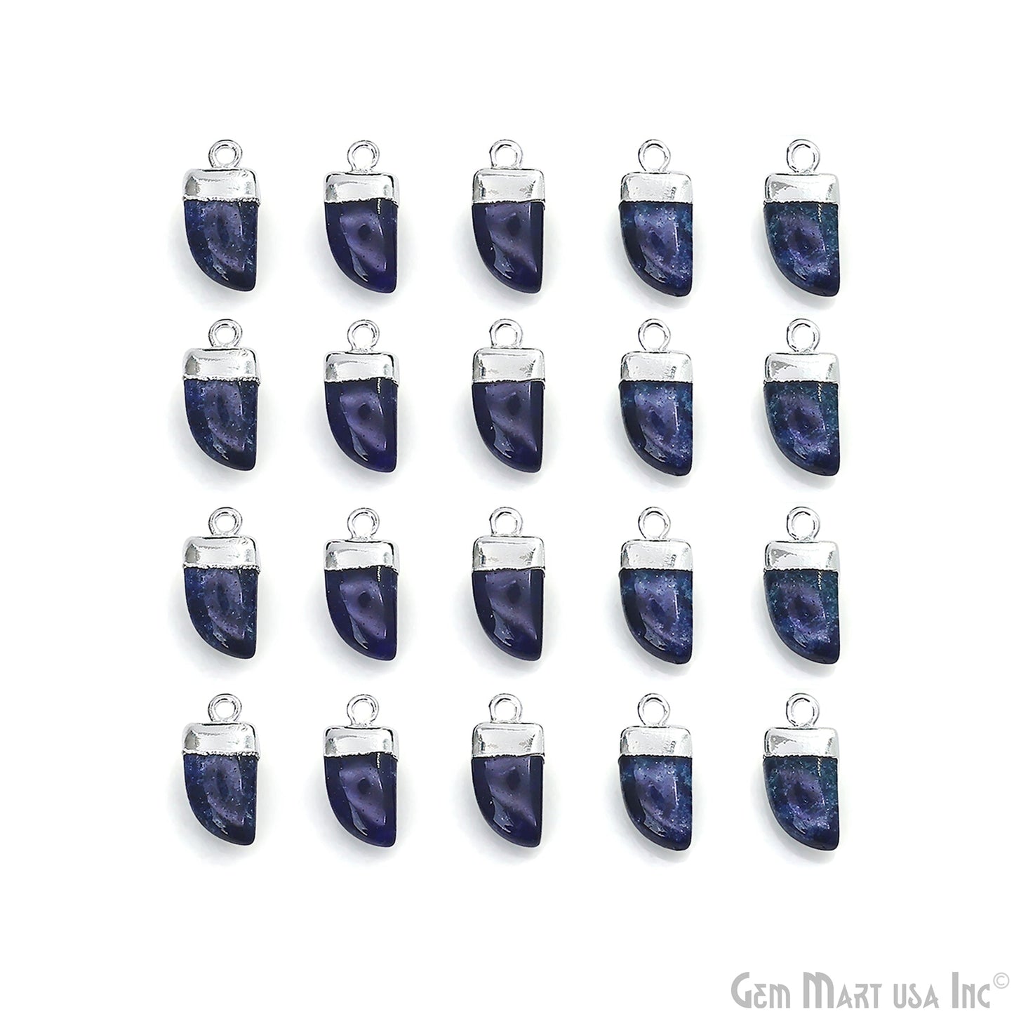 Tiger Nail Shape Silver Electroplated 16x8mm Gemstone Connector