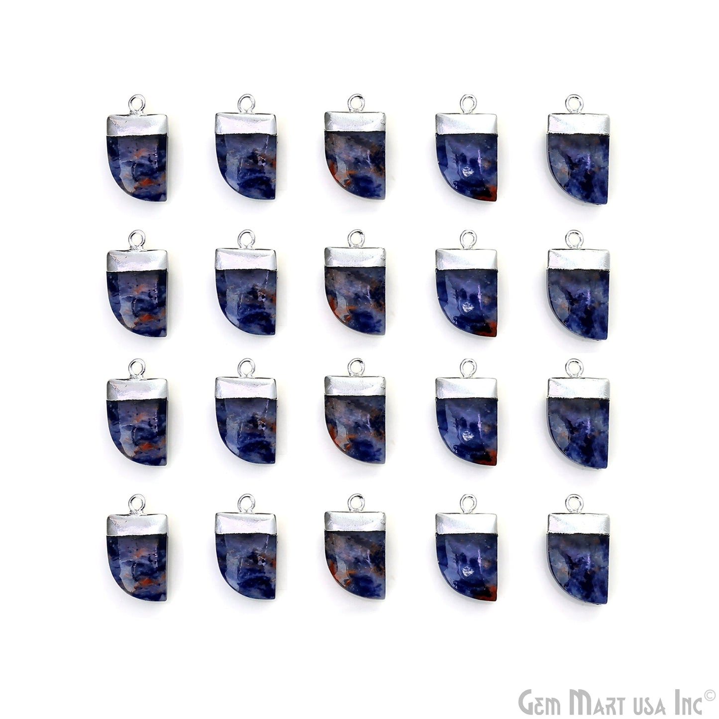 Tiger Nail 21x11mm Silver Electroplated Single Bail Gemstone Connector