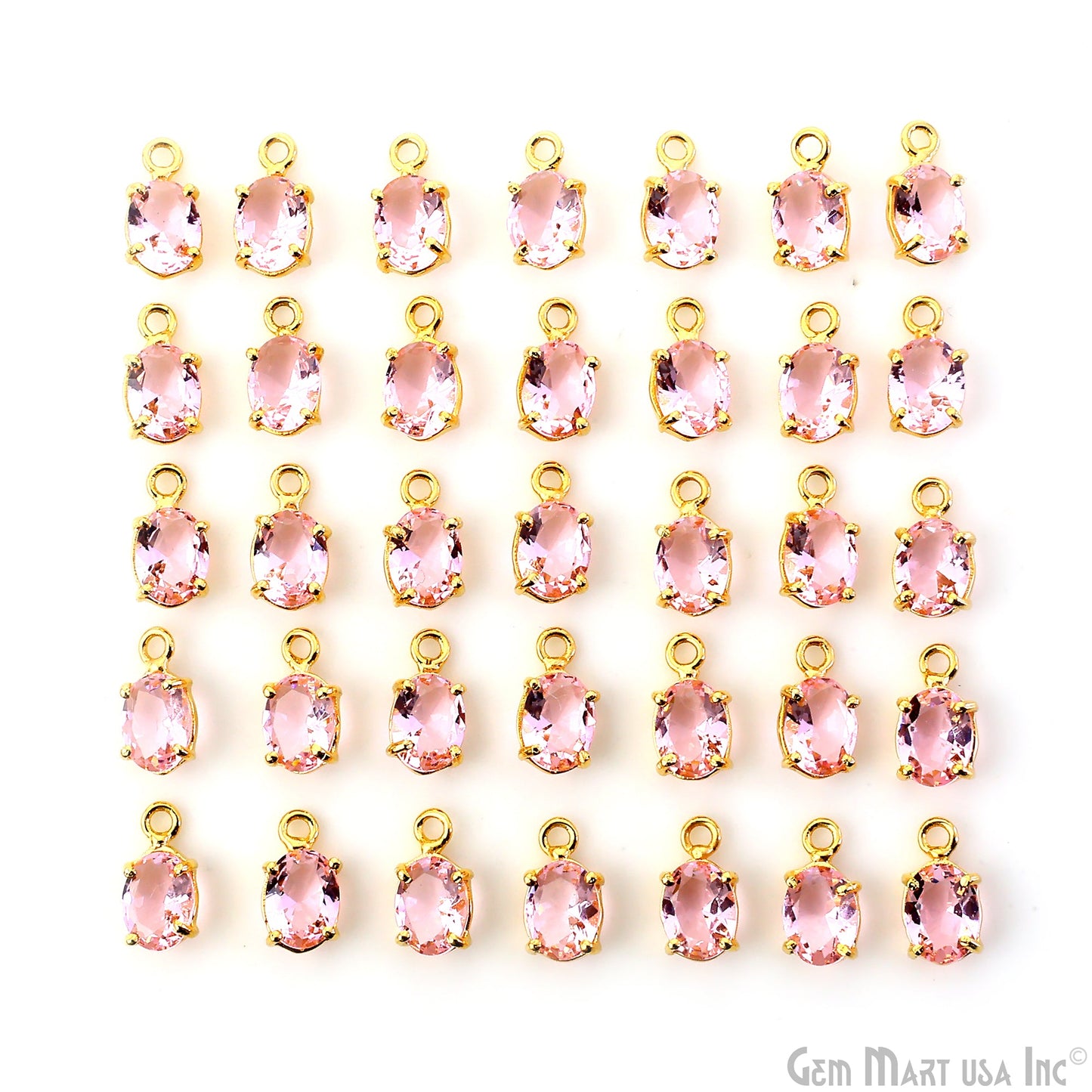 Oval 6x8mm Gold Plated Prong Setting Gemstone Connector