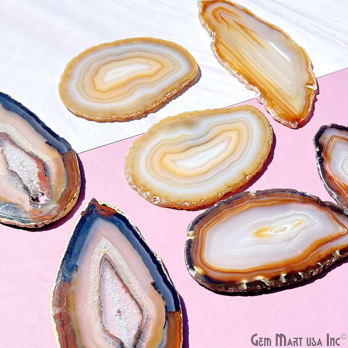 Natural Agate Slices, Natural Geode Slice Necklace Charm, Boho Crystal Agate Slice, 2.5-4 Inch Long Slices