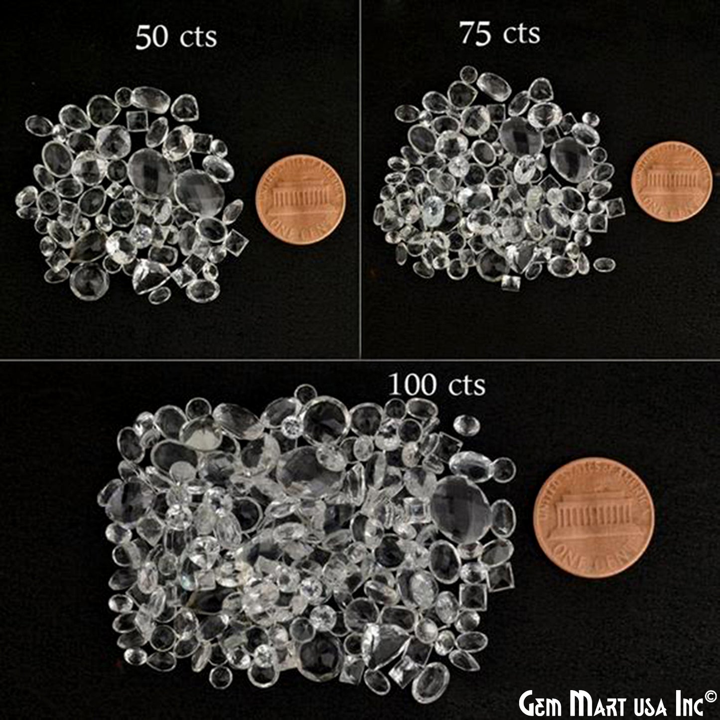 White Topaz Wholesale Gemstones, 100% Natural Semi-Precious Gems, White Faceted Loose Gems, 4-8mm, Mixed, 50 Carats