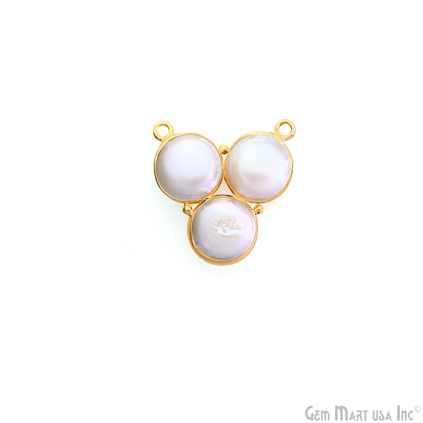 Freshwater Pearl 22x20mm Bezel Double Bail Connector