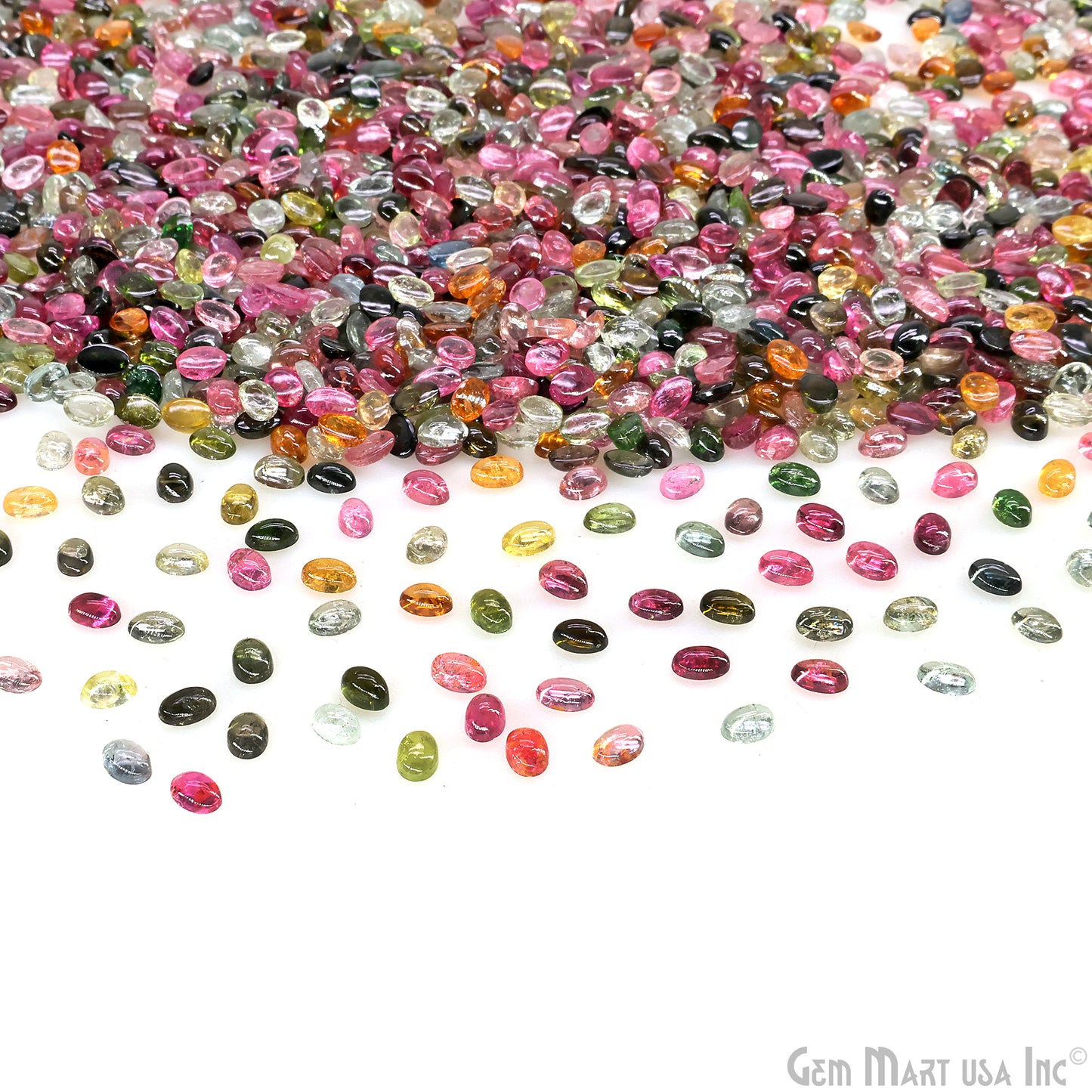 Multi Tourmaline Wholesale Gemstones, 100% Natural Semi-Precious Gems, Multi Color Cabochons Loose Gems, 6x4mm, Oval, 5 Carats