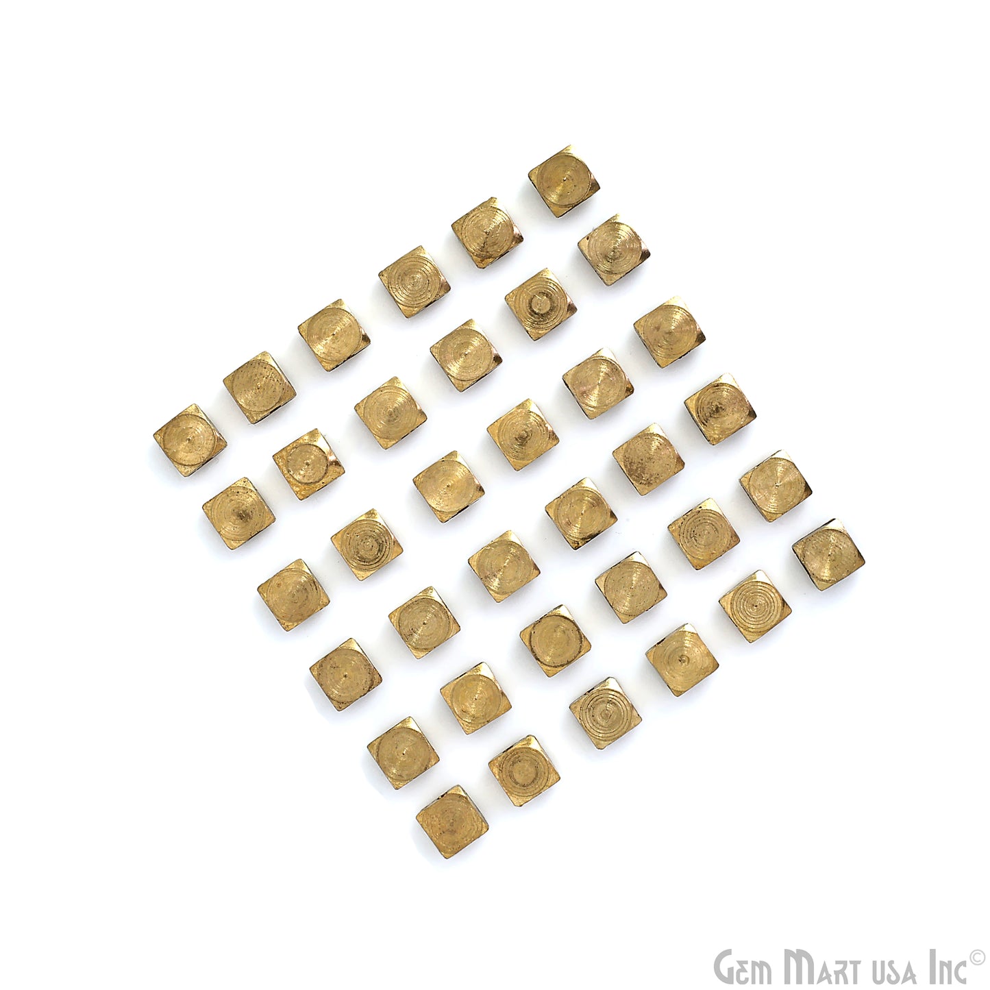 Brass Cube Spacer Beads Charms, Gold Spiral Design, Custom Pendant, Necklace, Earring Making Supply, Loose Craft supply bulk lot