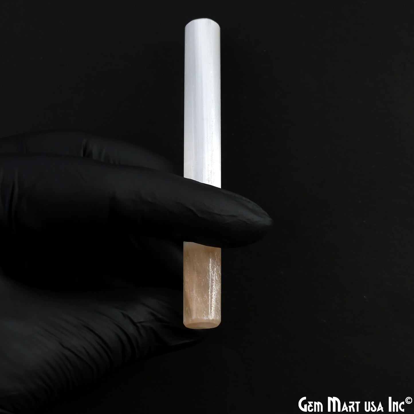 Selenite Wand, White and Orange Natural Selenite, Crystal Healing Stock, Home dacor Accent, 4 inch, GemMartUSA (NI-14309)