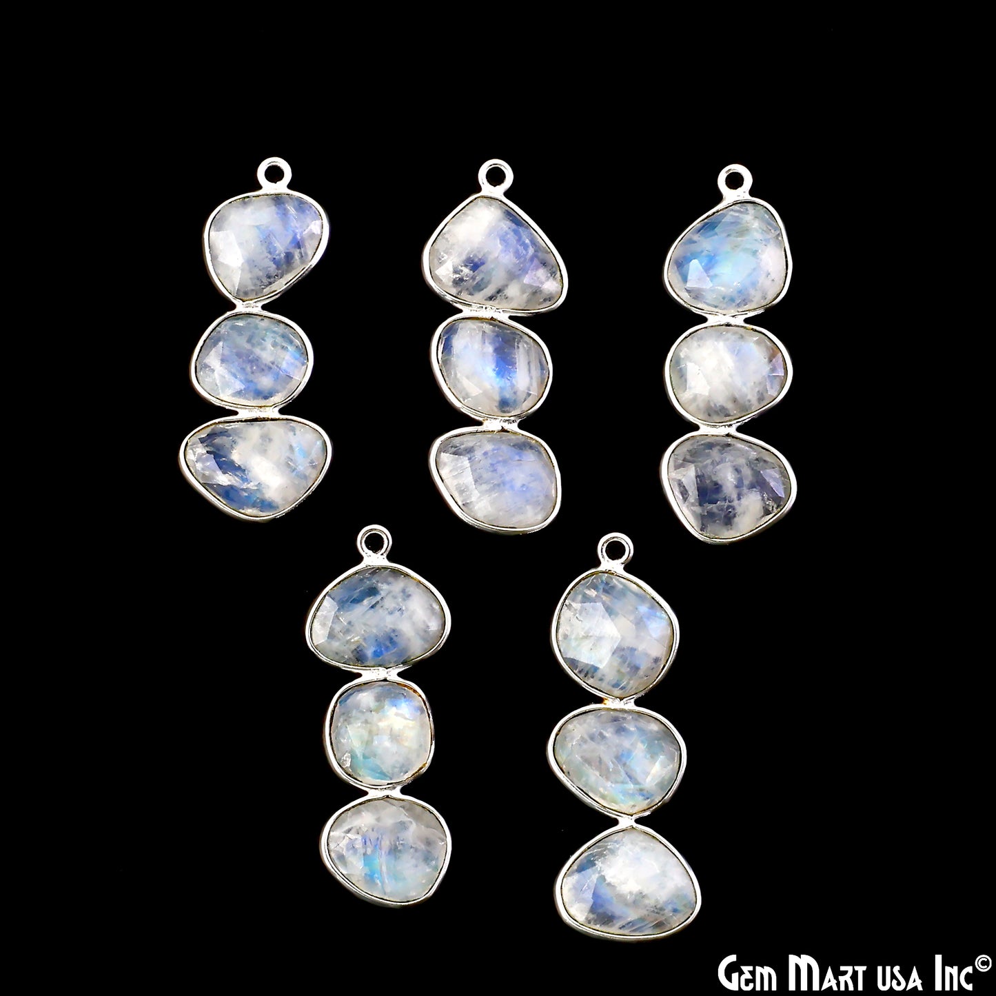 Rainbow Moonstone 33x12mm Single Bail Chandelier Finding Component