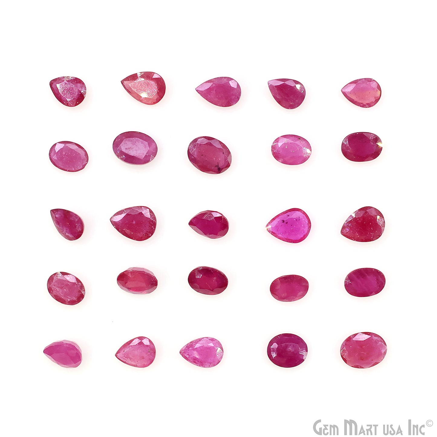 Ruby Wholesale Gemstones, 100% Natural Precious Gems, Pink Faceted Loose Gems, 4-7mm, Mix, 10 Carats
