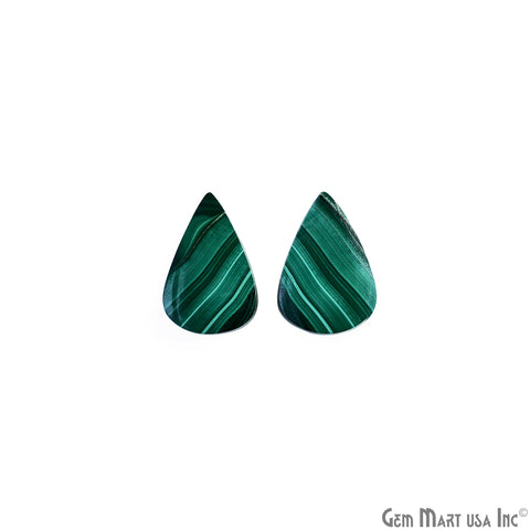 Malachite Pears Shape 27x17mm Loose Gemstone For Earring Pair