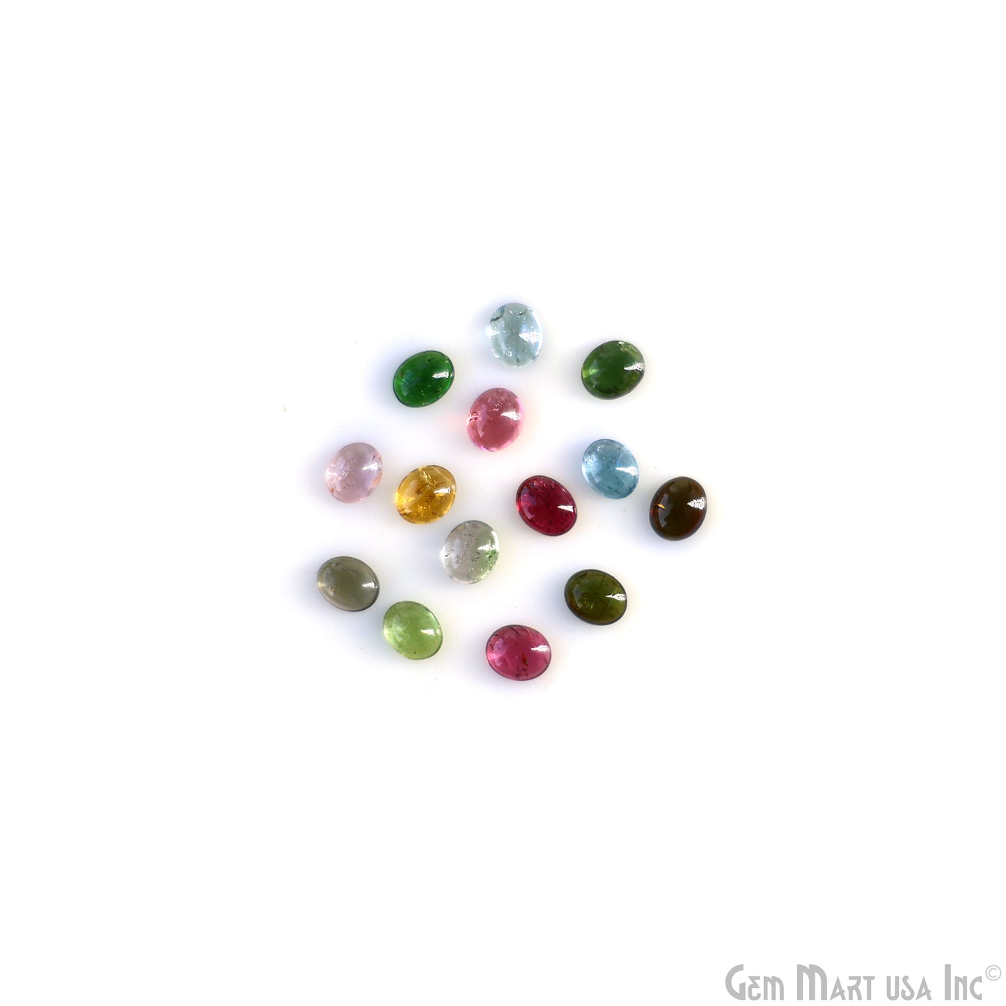 Multi Tourmaline Wholesale Gemstones, 100% Natural Semi-Precious Gems, Multi Color Cabochons Loose Gems, 3x4mm, Oval, 5 Carats