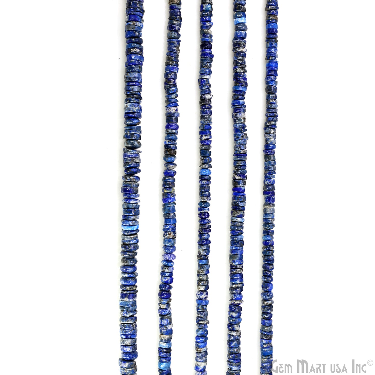 Lapis Smooth Round Drilled Beads 3-6mm Waist Beads, Rondelle Bead Strand 14 Inch