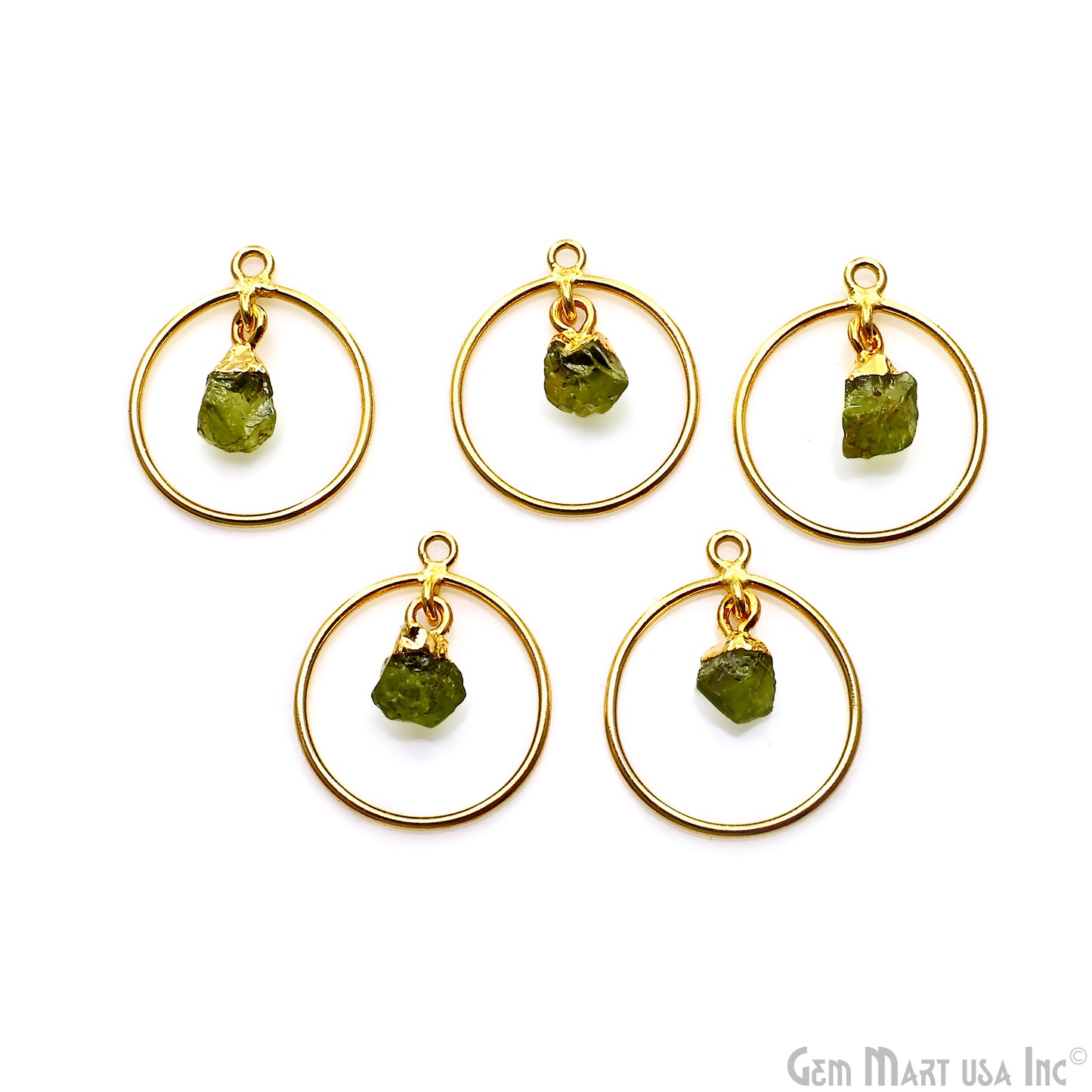 DIY Round Rough Gemstone Connector - 1pc