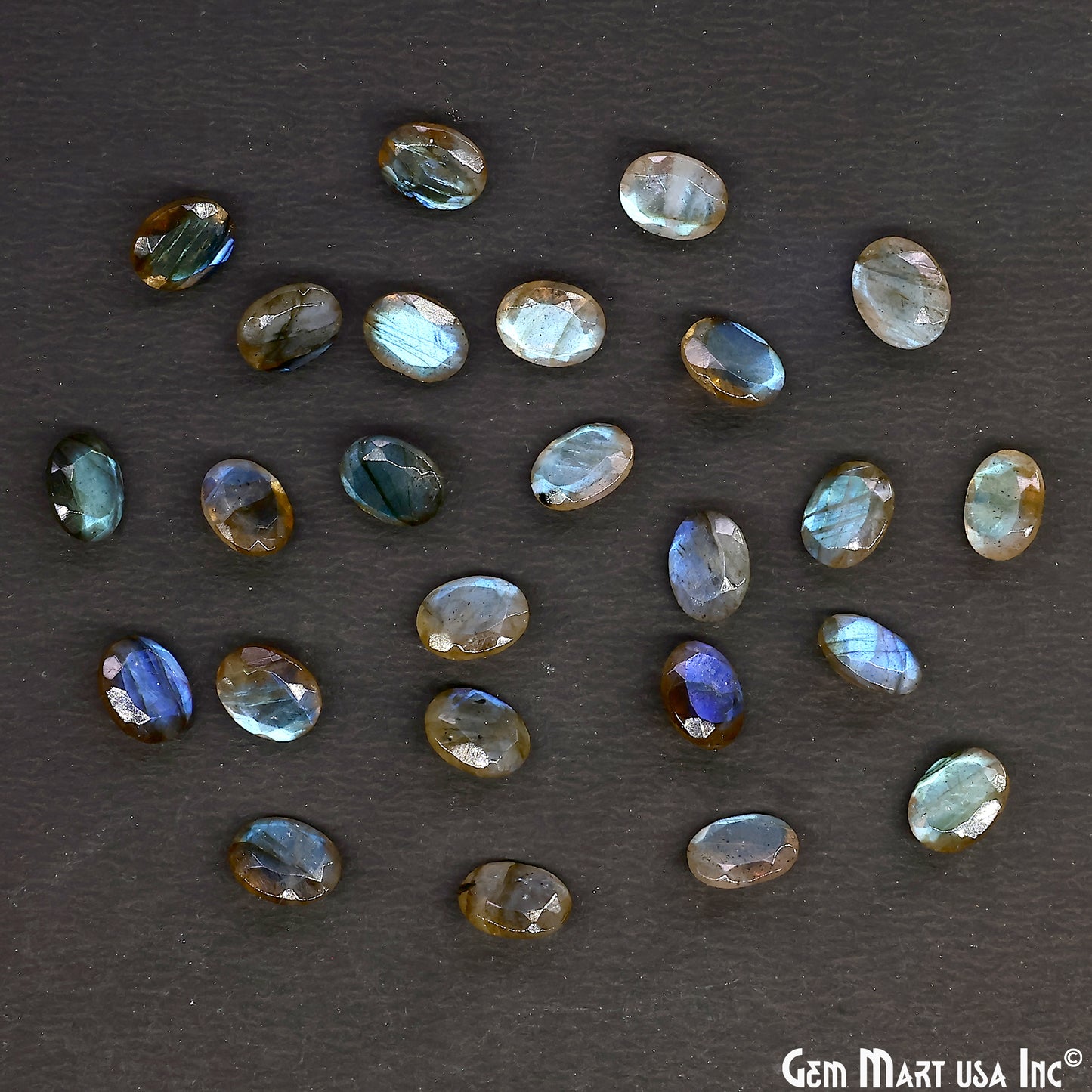 Labradorite Wholesale Gemstones, 100% Natural Semi-Precious Gems, Blue Flash Faceted Loose Gems, 7x9mm, Oval, 4PC Lot