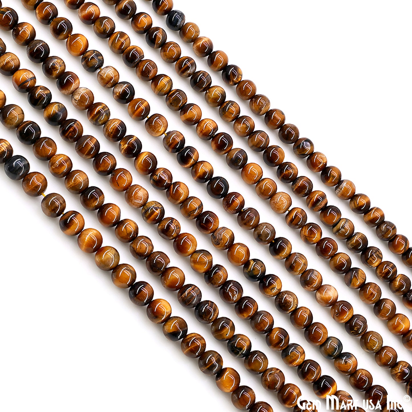Tiger Eye Smooth Round Drilled Beads 5-7mm Waist Beads, Rondelle Bead Strand 13 Inch