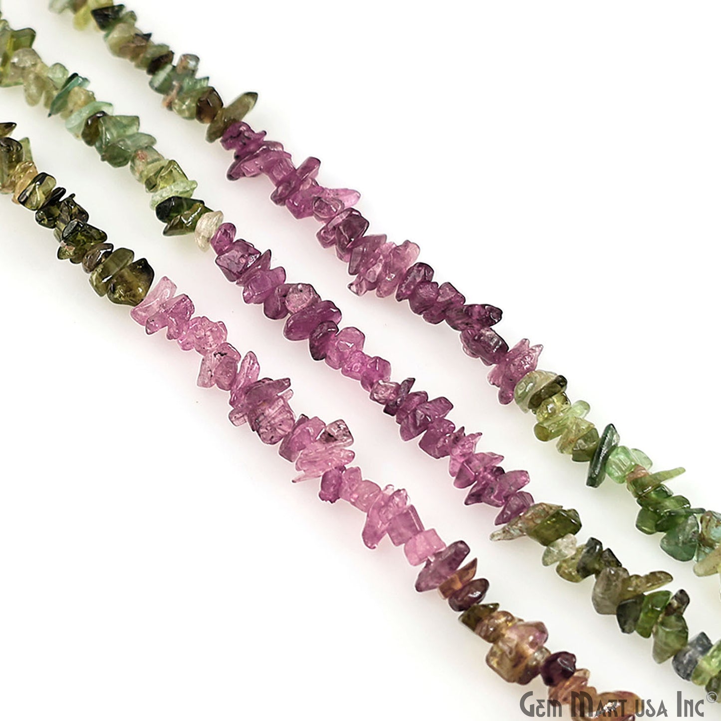 Multi Tourmaline Chip Beads, 34 Inch, Natural Chip Strands, Drilled Strung Nugget Beads, 3-7mm, Polished, GemmartUSA (CHMT-70001)