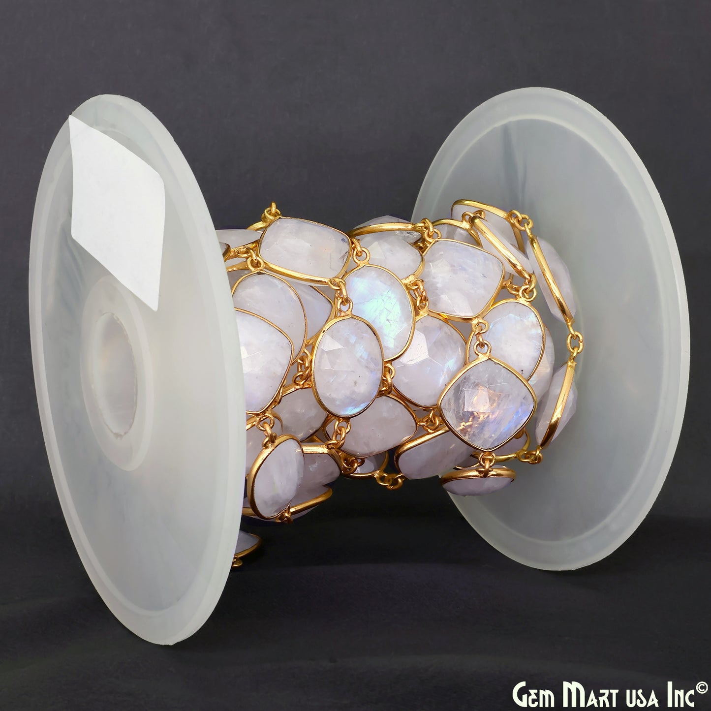 Rainbow Moonstone Mix Shape 10-15mm Gold Plated Continuous Connector Chains