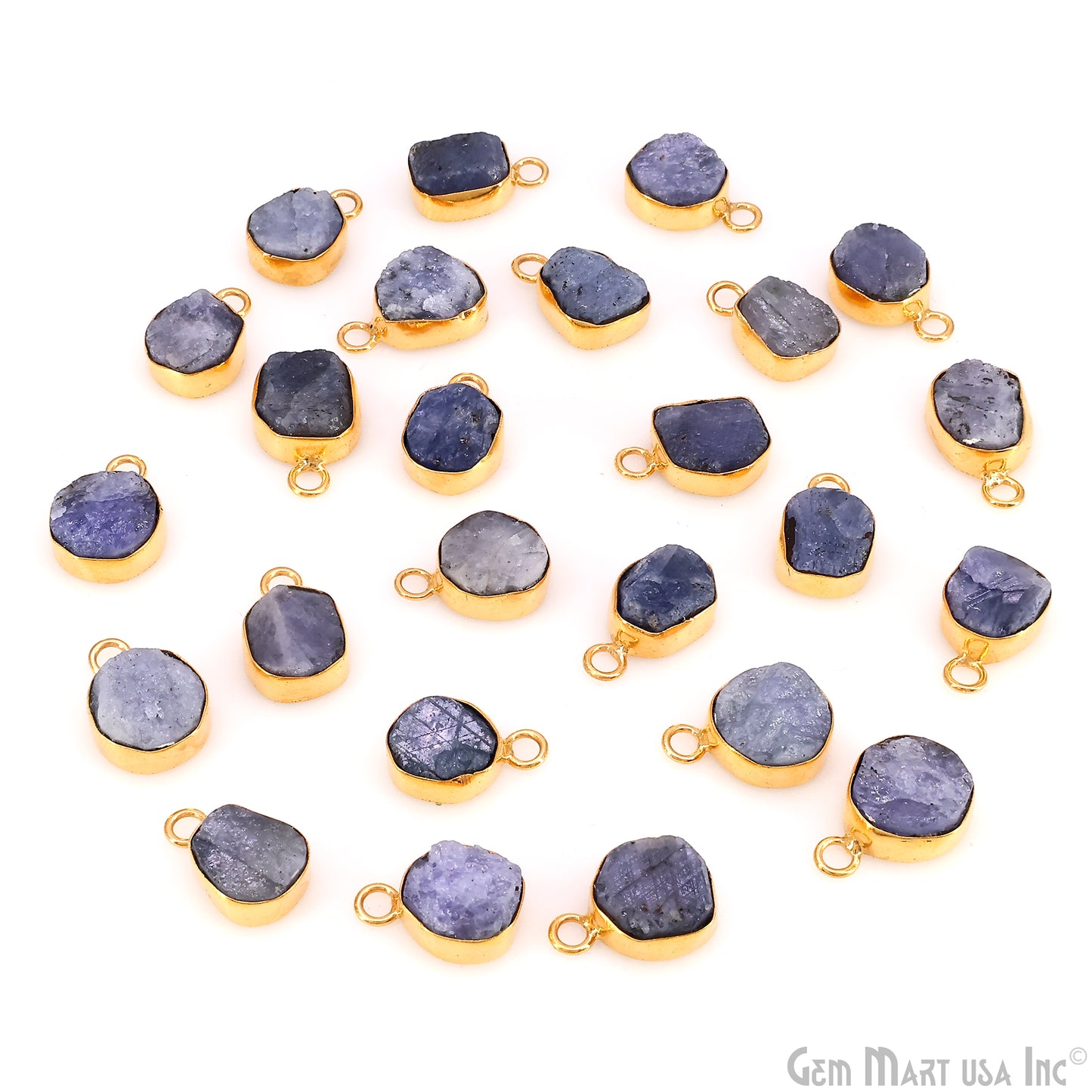 Rough Gemstone 15x10mm Gold Plated Single Bail Connector