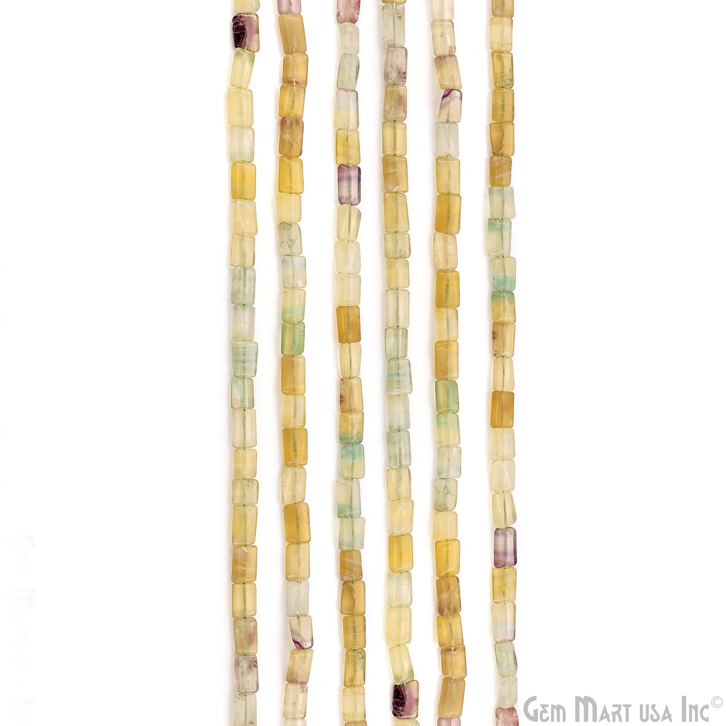 Fluorite Smooth Square Drilled Beads 7-10X6-7mm Waist Beads, Rondelle Bead Strand 13 Inch