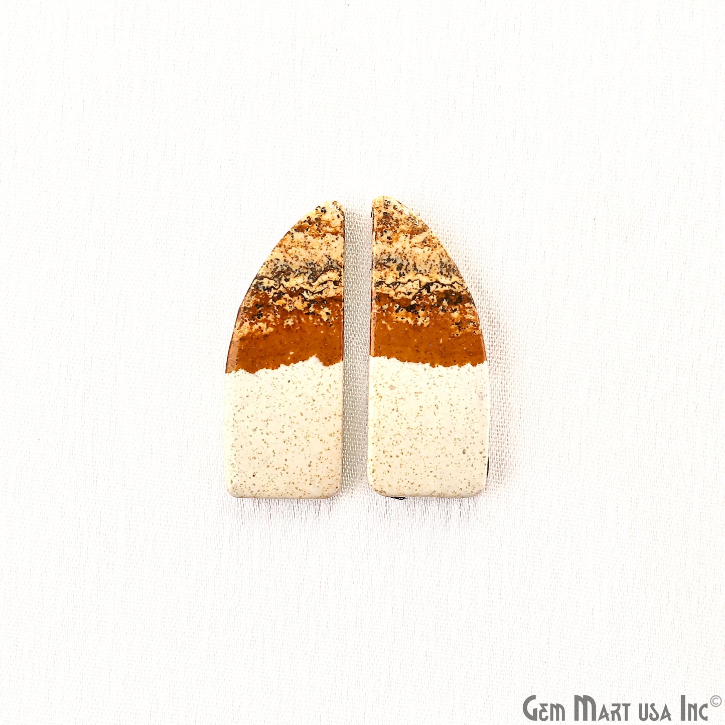 Picture Jasper Free Form Shape 25x11mm Loose Gemstone For Earring Pair