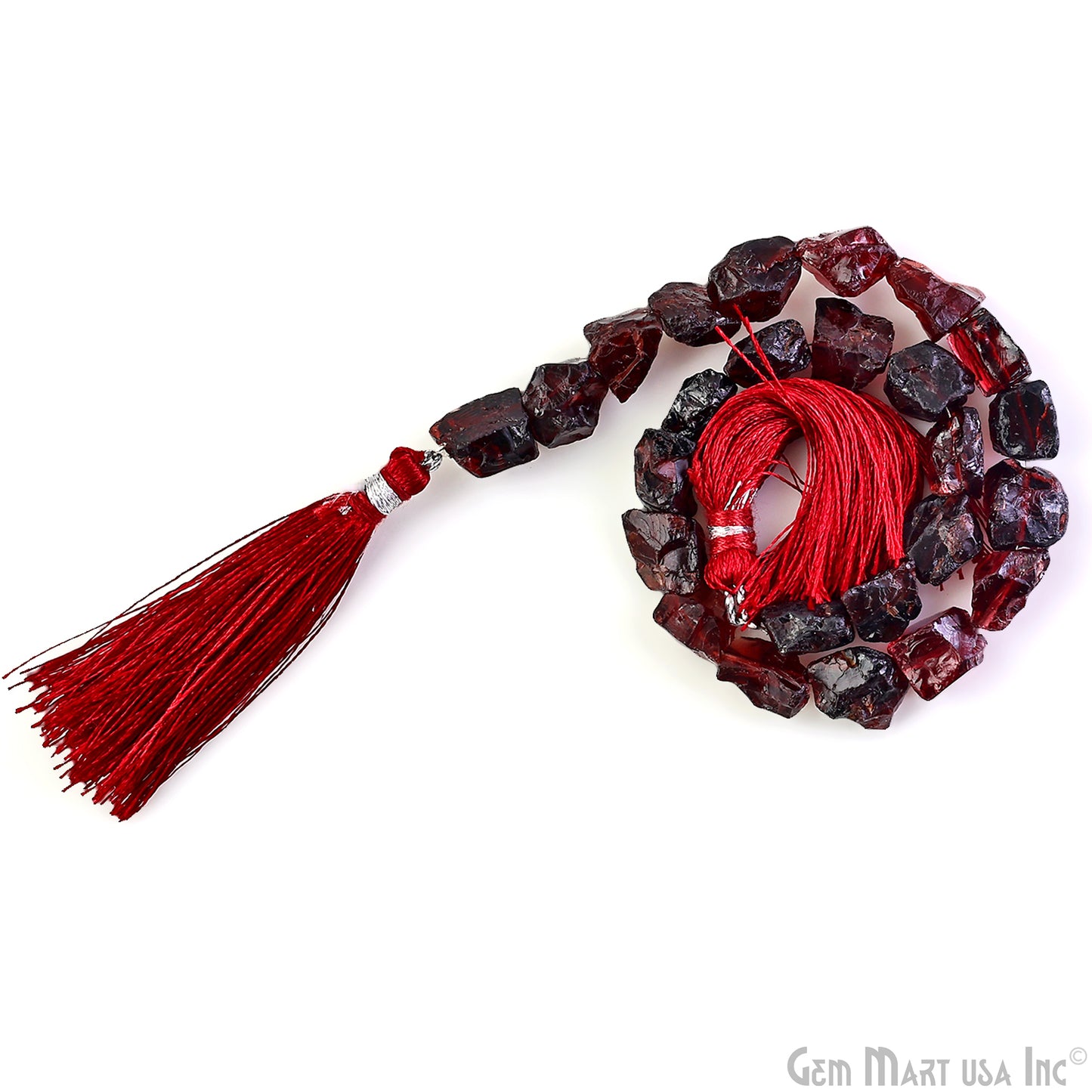 Garnet Rough Beads, 9 Inch Gemstone Strands, Drilled Strung Briolette Beads, Free Form, 7x5mm