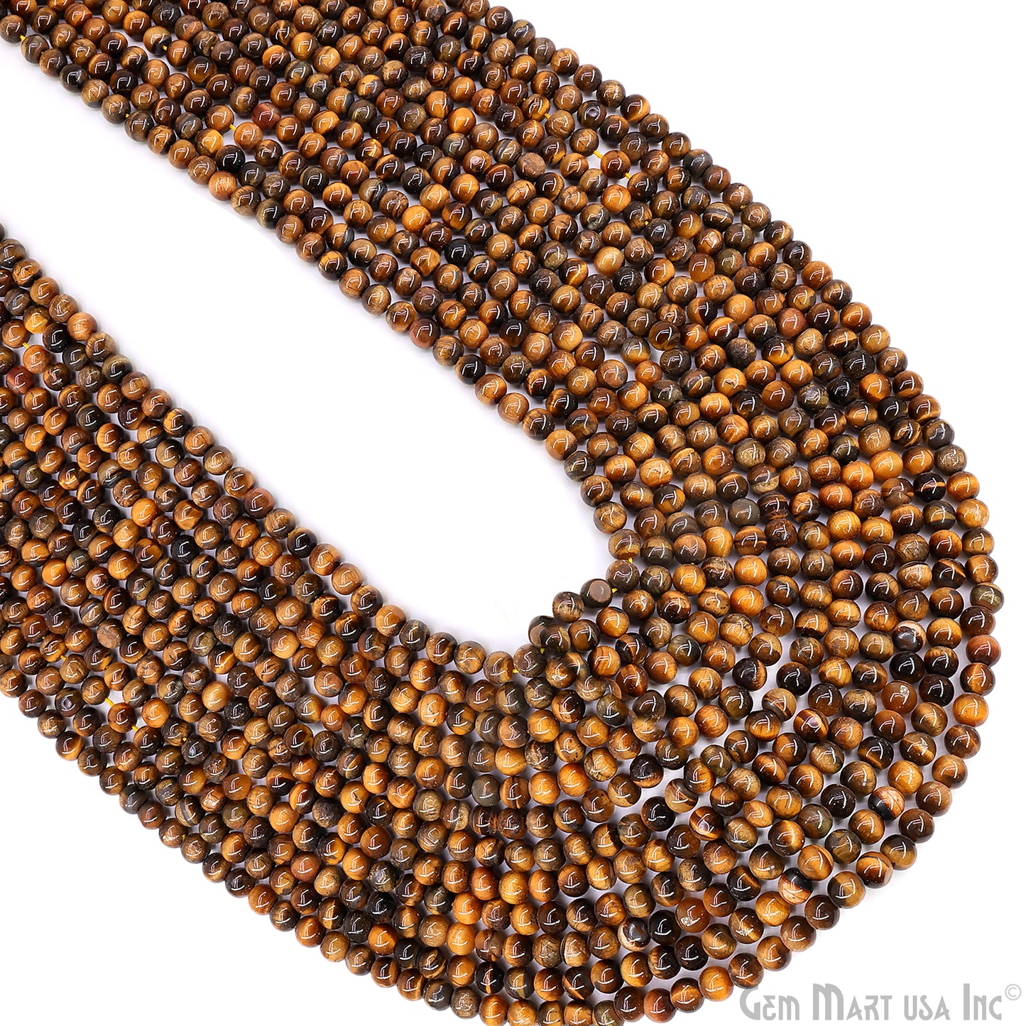 Tiger Eye Smooth Round Drilled Beads 3-5mm Waist Beads, Rondelle Bead Strand 13 Inch