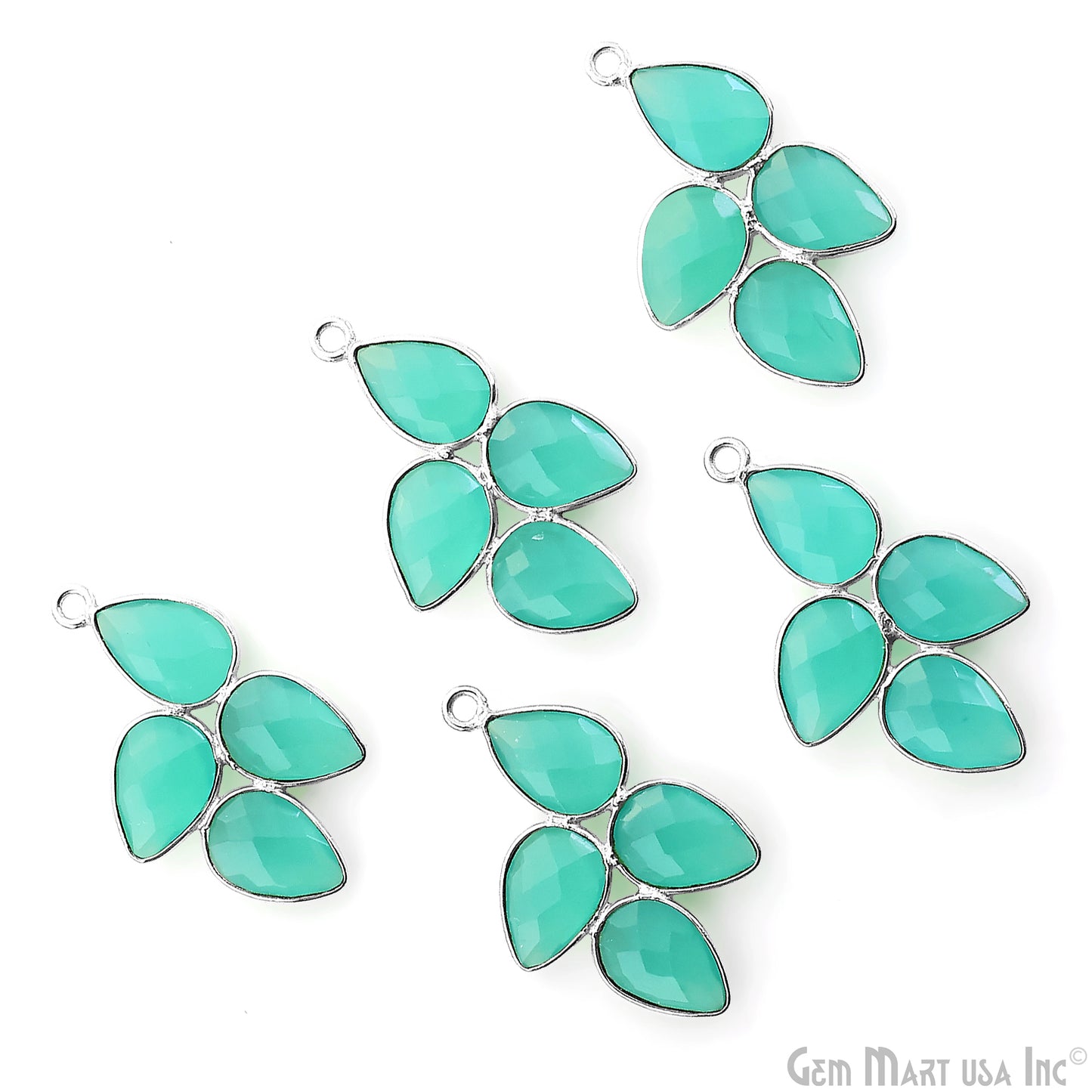 Aqua Chalcedony 30x18mm Single Bail Chandelier Finding Component