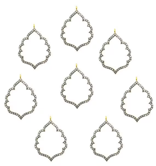 Chandeliers Cubic Zircon Pave Gold Vermeil Charm For Bracelet & Pendants