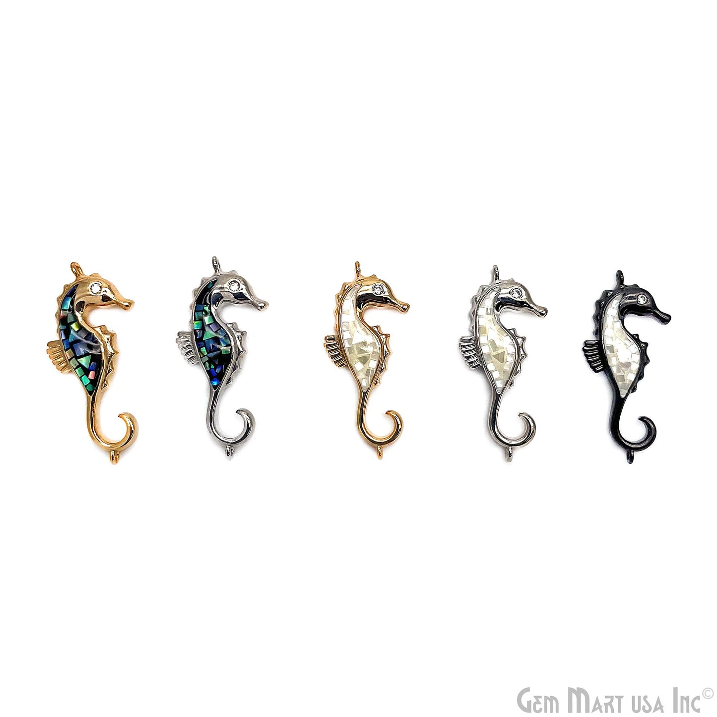 Sea Horse Charm Pendant 26x12mm Double Bail Fish Charm Jewelry GemMartUSA