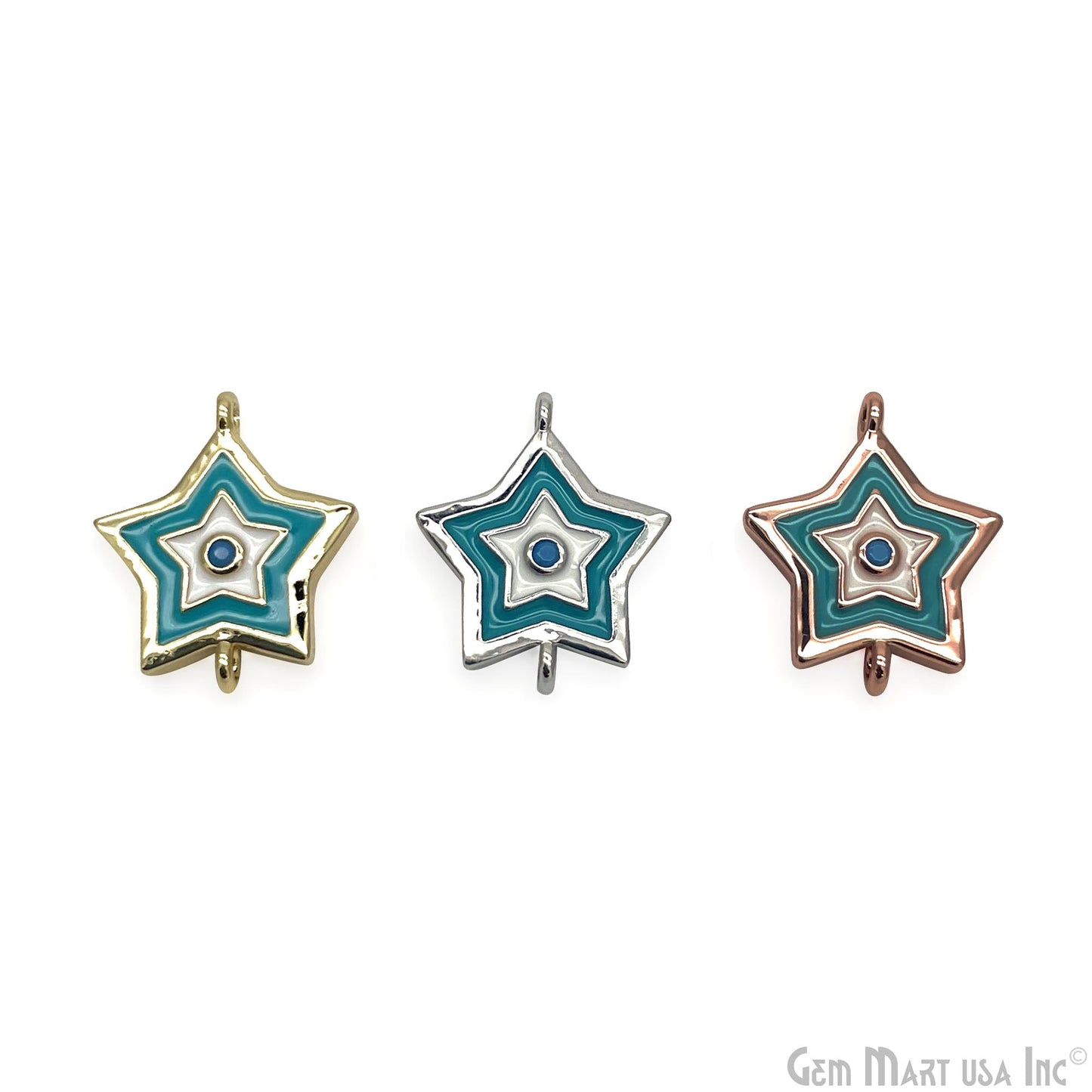 Multi Shell Star Shape Double Bail Charm Connector Jewelry GemMartUSA