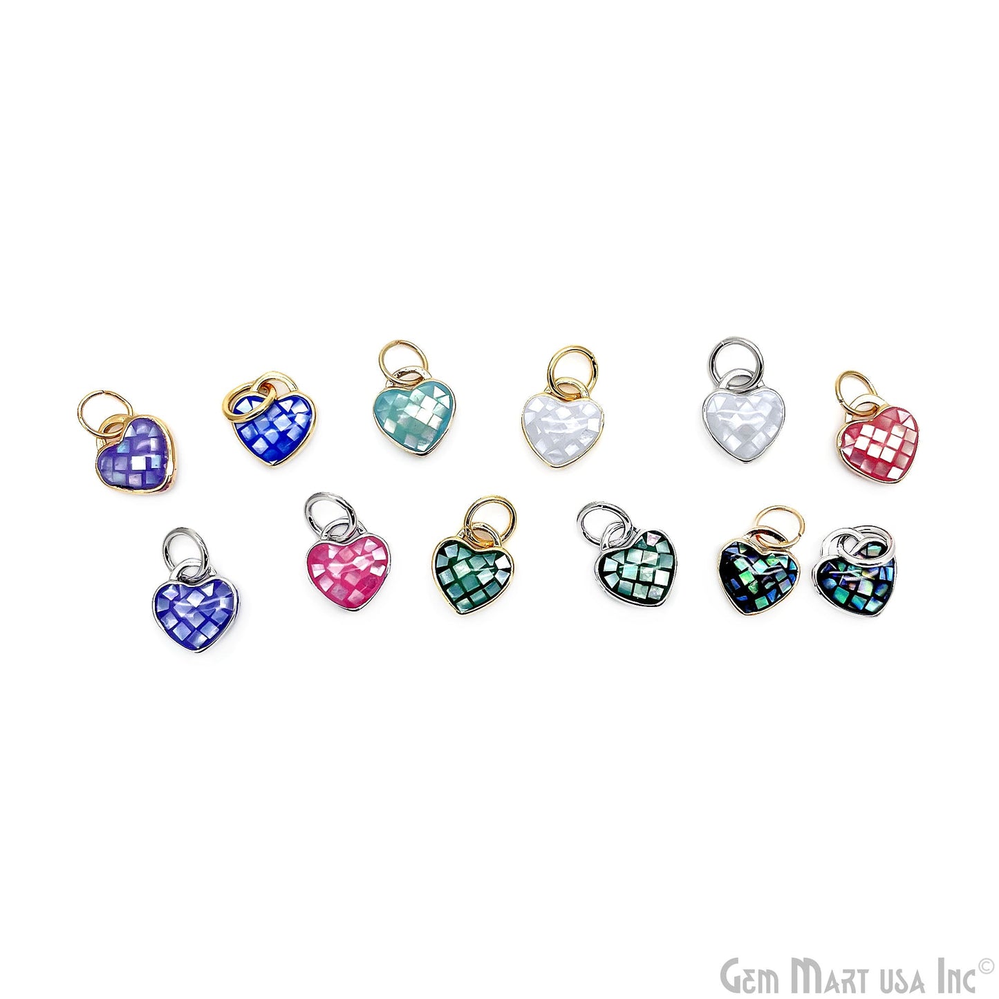 Heart Charm Pendant 10mm Single Bail Bracelet Charm Jewelry GemMartUSA