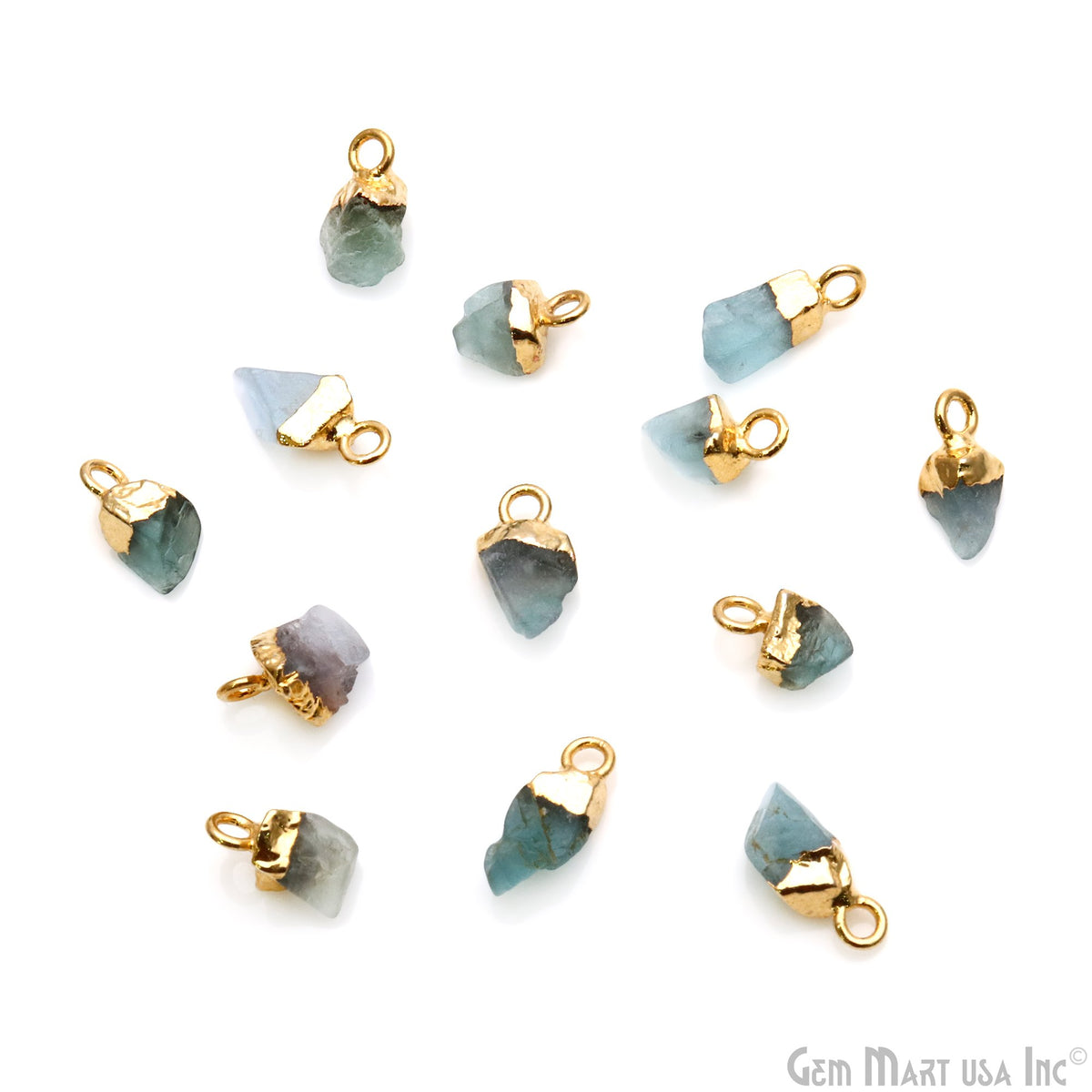 Rough Gemstone Free From Gold Electroplated Single Bail Connector