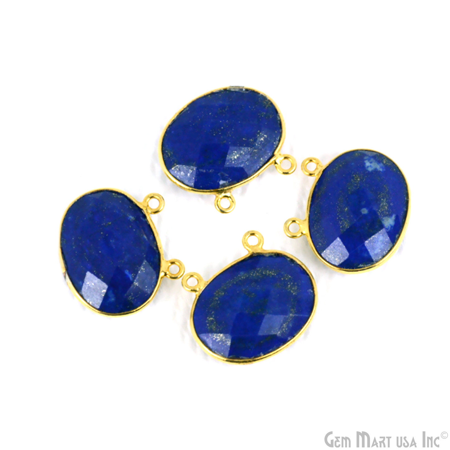 Oval 15x20mm Cat Bail Gold Bezel Gemstone Connector (Pick Stone & Lot Size)