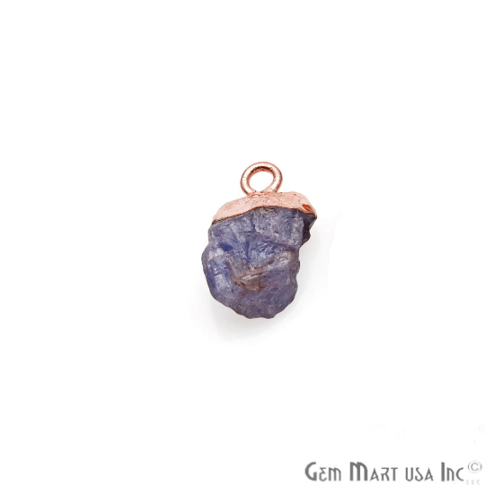 Tanazanite Gemstone Rose Gold Electroplated Single Bail Connector
