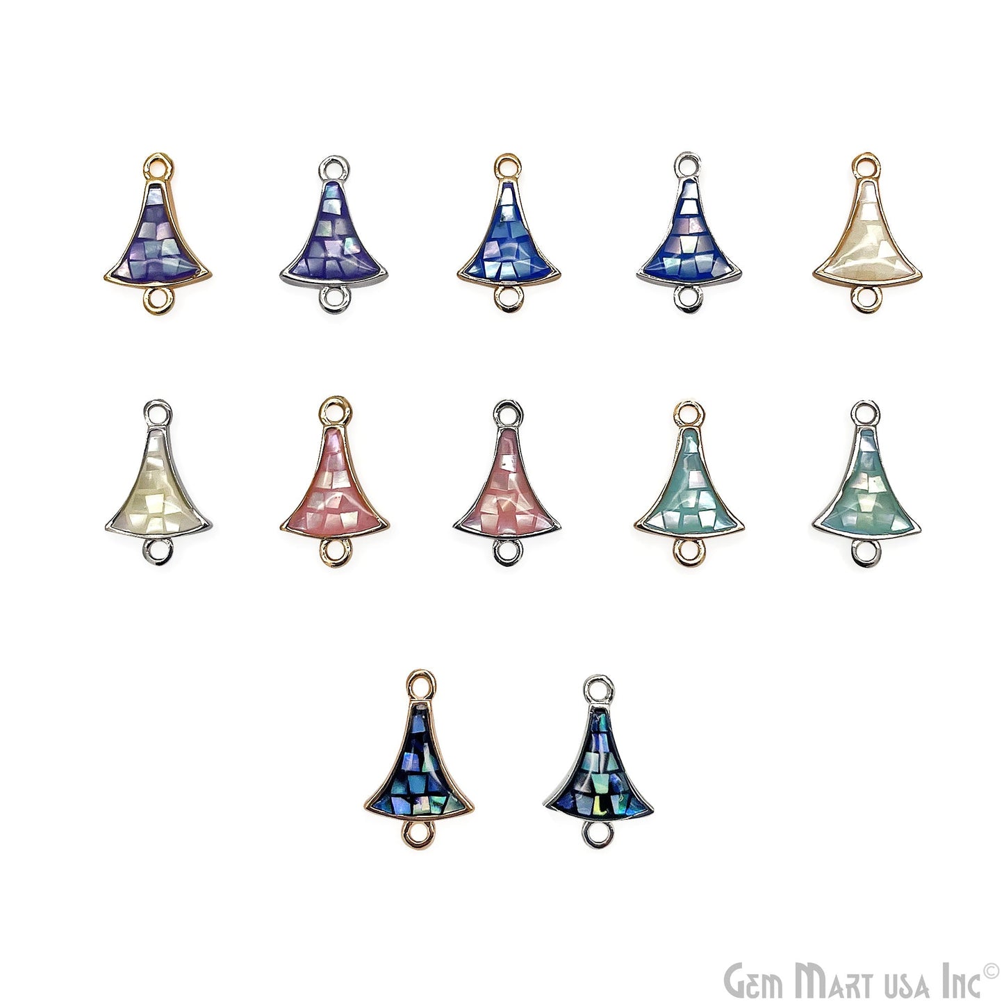 Shell Charm Free Form 15x10mm Double Bail Bracelet Charm Pendant Jewelry GemMartUSA