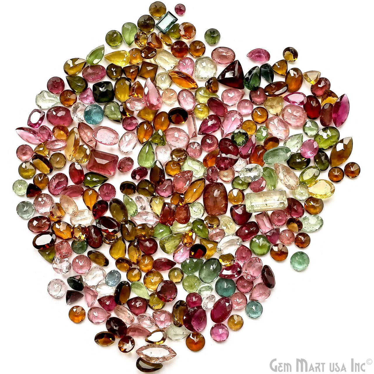 Multi Tourmaline Wholesale Gemstones, 100% Natural Semi-Precious Gems, Multi Color Faceted Loose Gems, 4-10mm, Mixed, 5 Carats