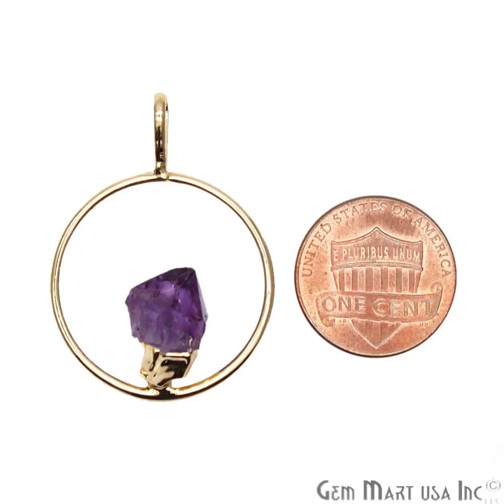 DIY Stalagmite Amethyst Gold Electroplated Gemstone Pendant