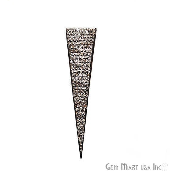 Triangle Spike Diamond Charm Pendant, 50x12mm Triangle Spike Gold Vermeil Necklace Pendant