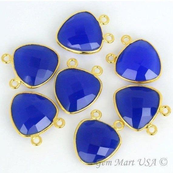 Trillion 14mm Cat Bail Silver Bezel Gemstone Connector