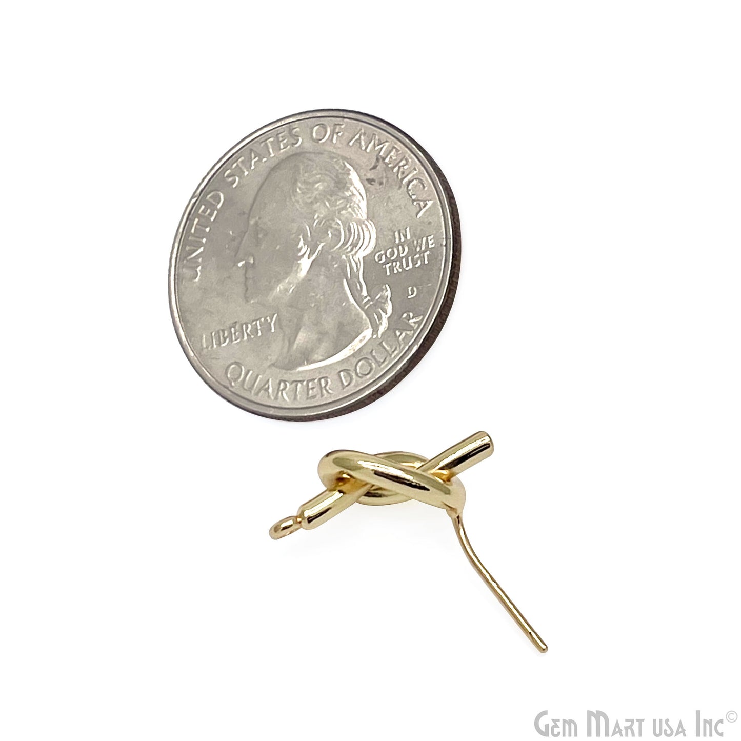 DIY knot Gold Plated 16x7mm Minimalist Stud Earrings