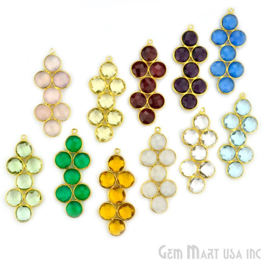 DIY 43x18mm Gold Plated Bezel Gemstone Component