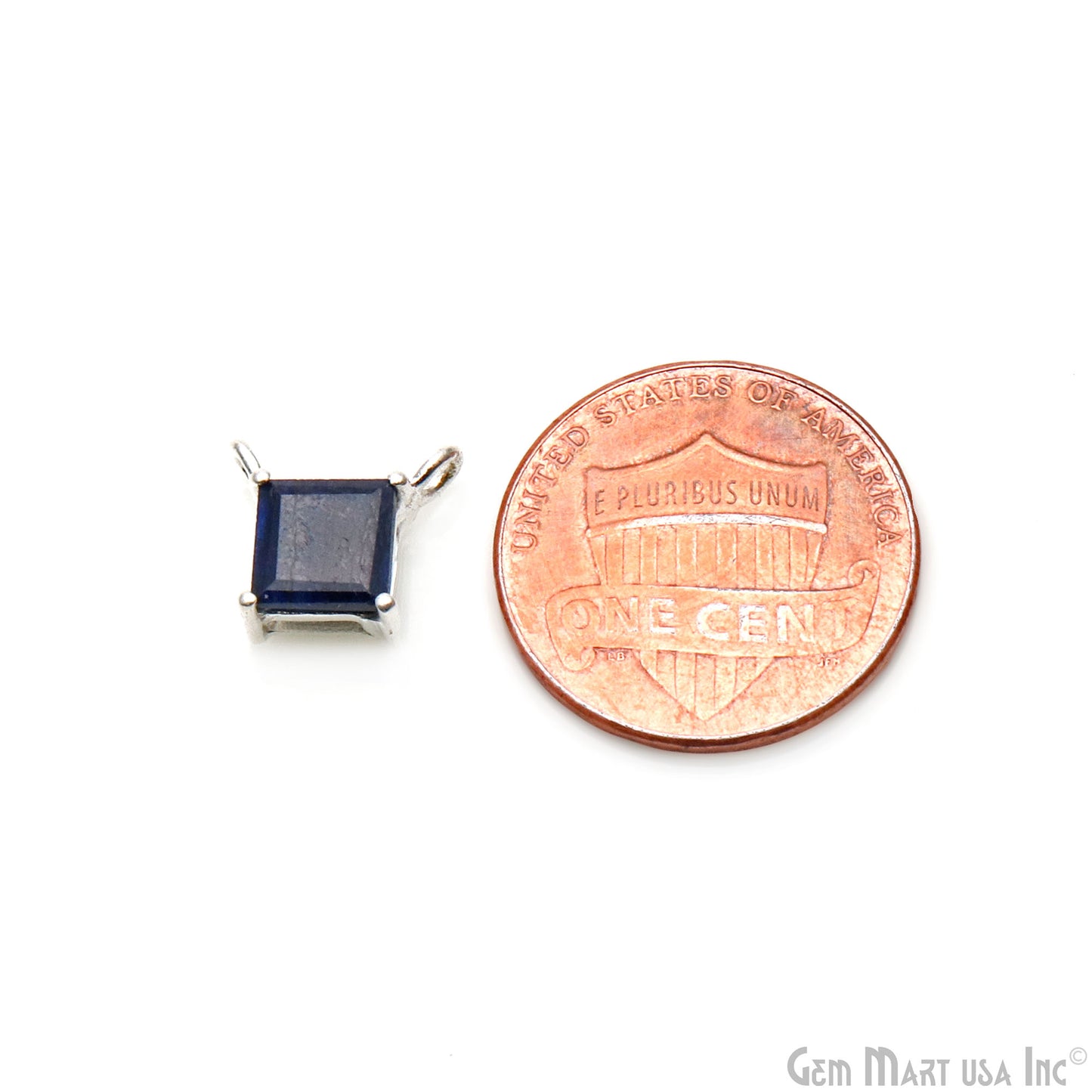 Square 6mm Silver Plated Prong Setting Cat Bail Gemstone Connector