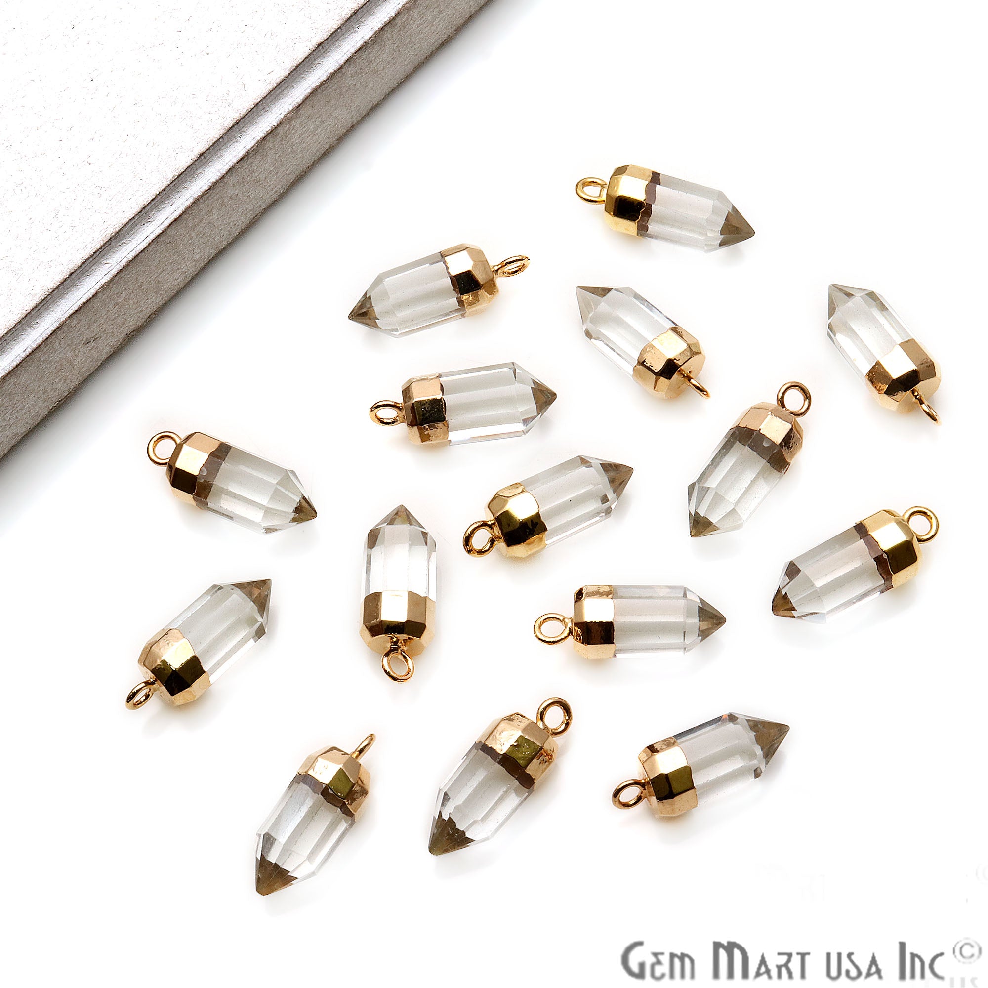 Gemstone Connectors, Electroplated Cylinder Connector, Bar Connector, Jewelry Findings, Natural Stone Links
