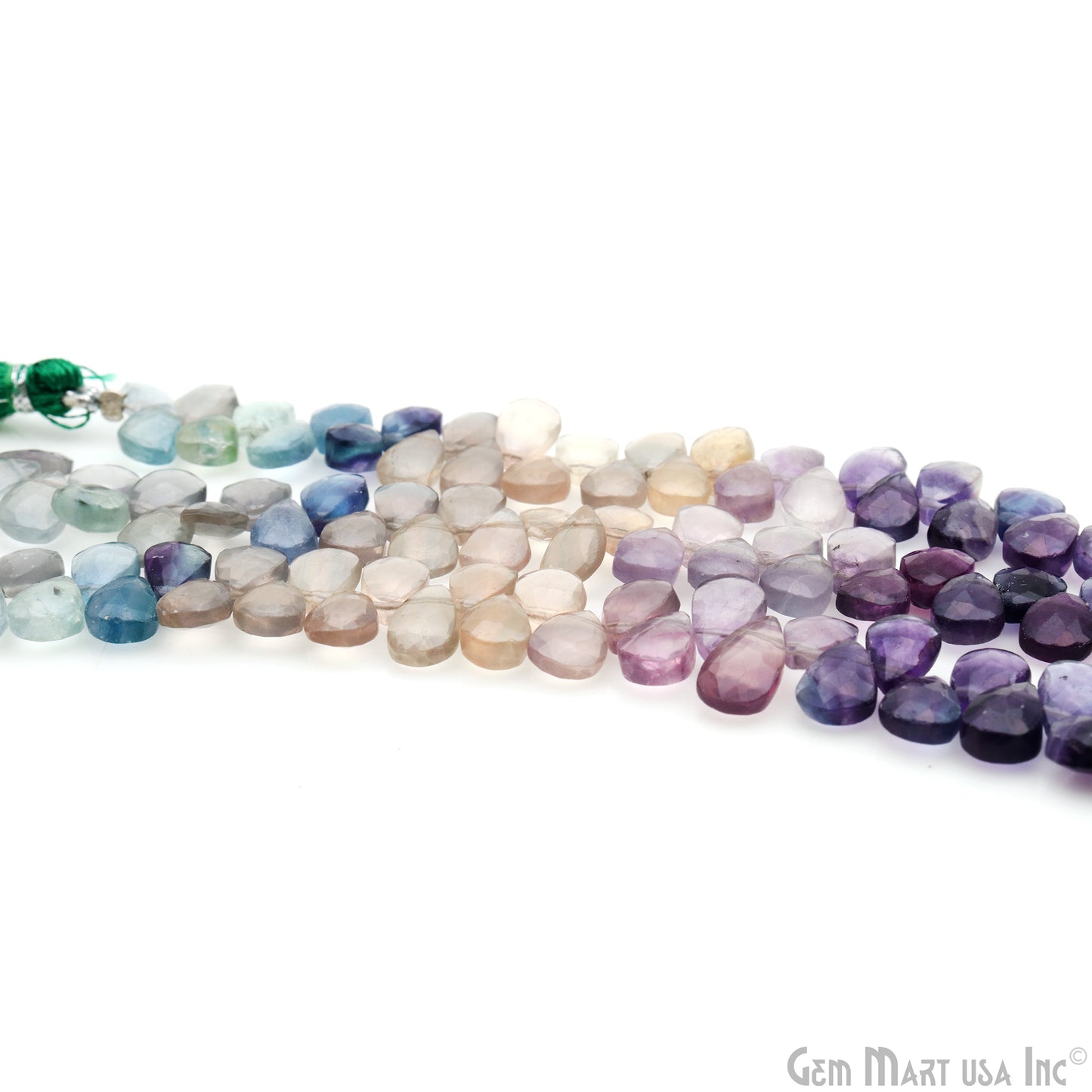 Fluorite Pears Beads, 8 Inch Gemstone Strands, Drilled Strung Briolette Beads, Pears Shape, 9x7mm