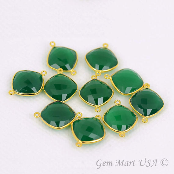 Cushion 16mm Double Bail Gold Bezel Connector