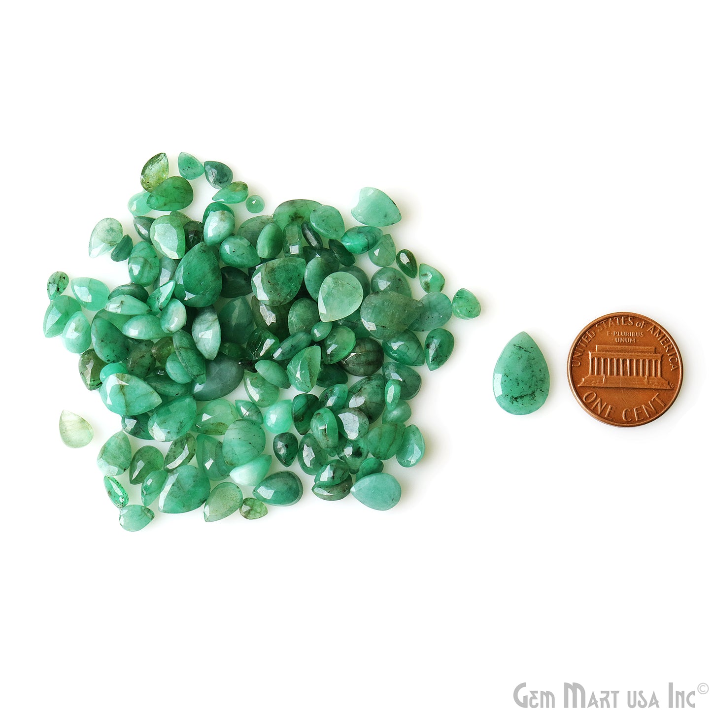Emerald Wholesale Gemstones, 100% Natural Precious Gems, Green Faceted Loose Gems, 4-15mm, Pear, 99 Carats
