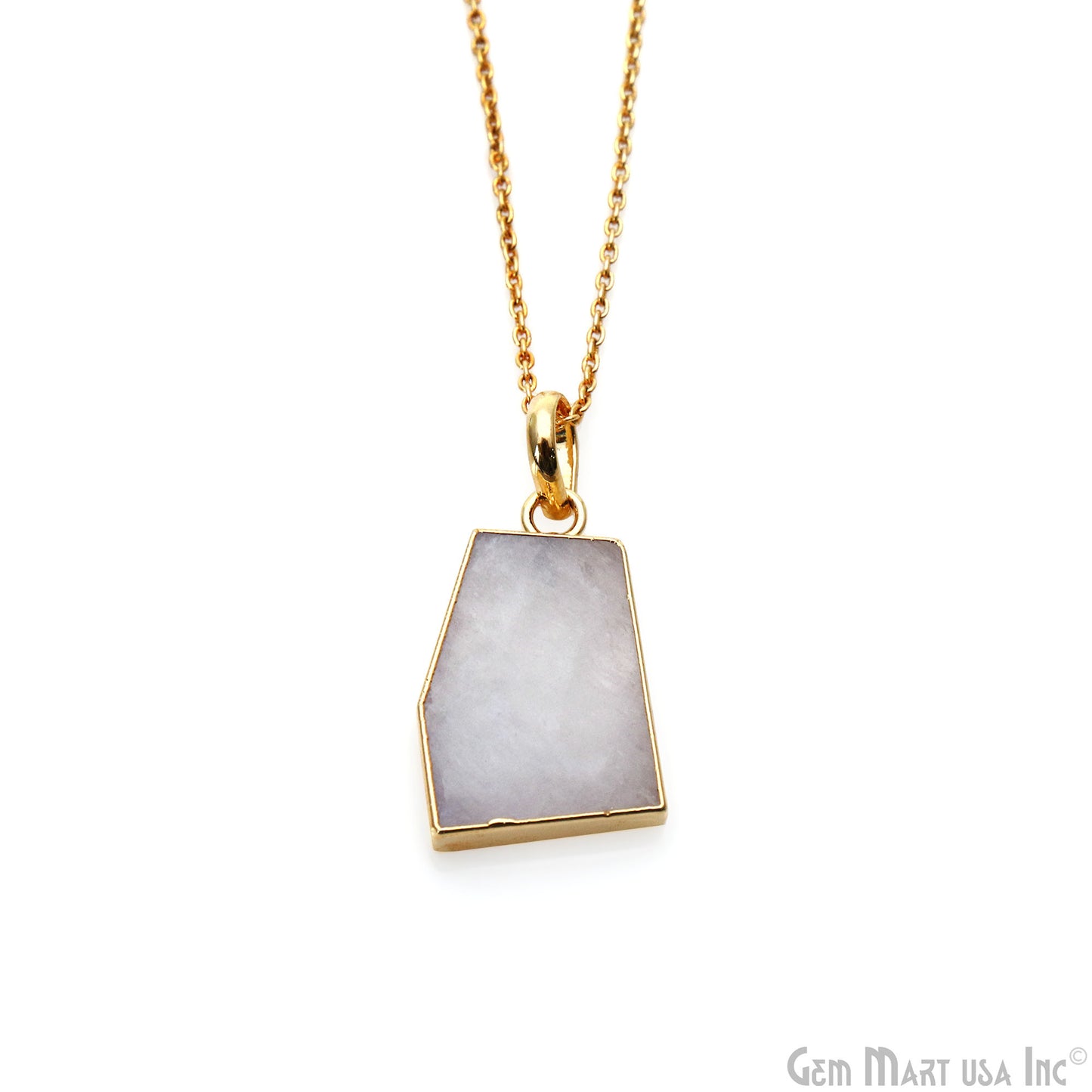 Rainbow Rough 15x22mm Gold Electroplated Connector Pendant